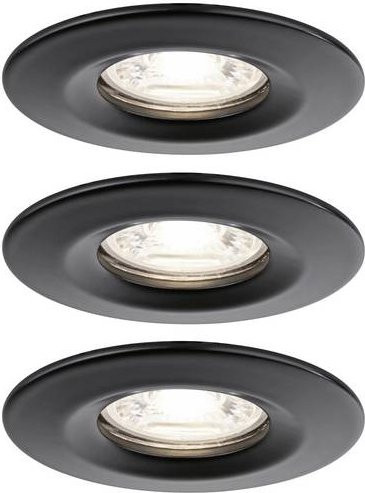 Paulmann Nova mini LED-Einbauleuchte Schwarz, runde LED-Downlight-Leuchte für Garten und Balkon, 12W - Bild 1