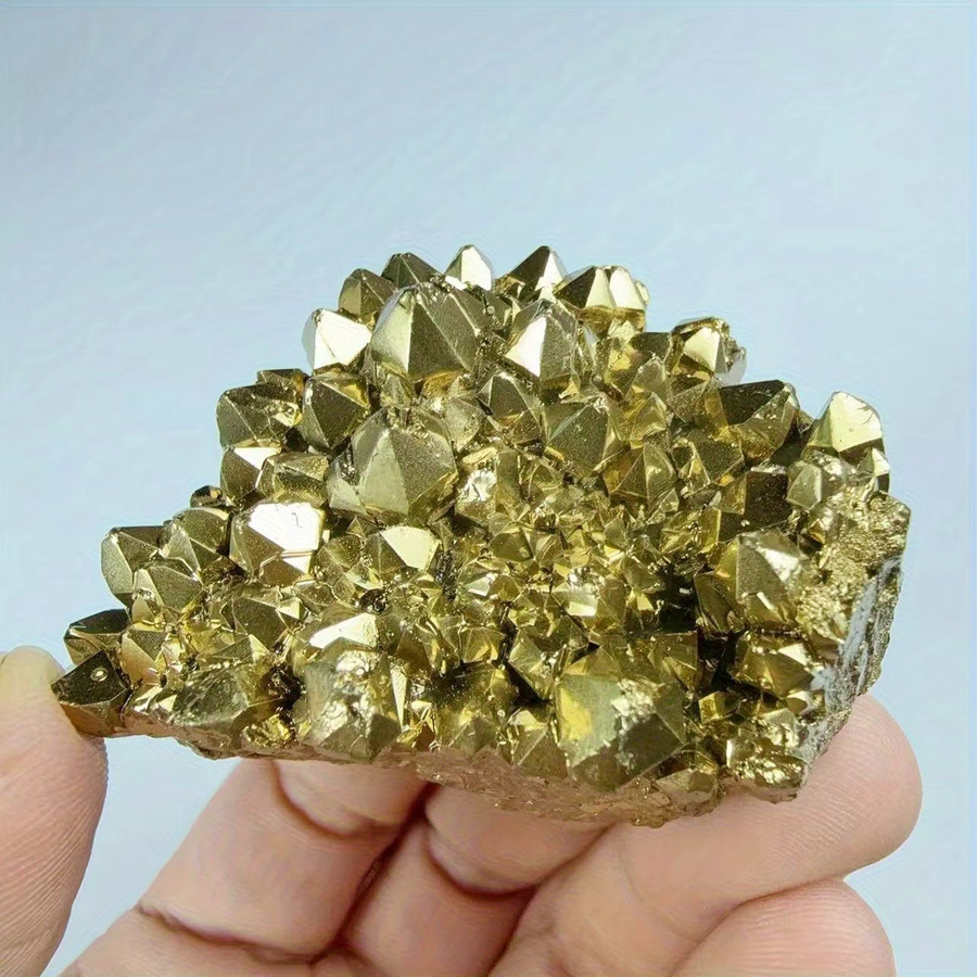 Goldener Kristallcluster als Deko-Stein für Innendekoration, Aroma-Diffusor und DIY-Kunsthandwerk - Bild 2