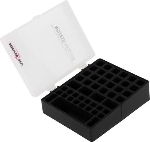 Ansmann Batteriebox 48 für AAA, AA und 9V Block, Schwarz/Transparent, B/T/H: 173 x 138 x 63 mm - Bild 1