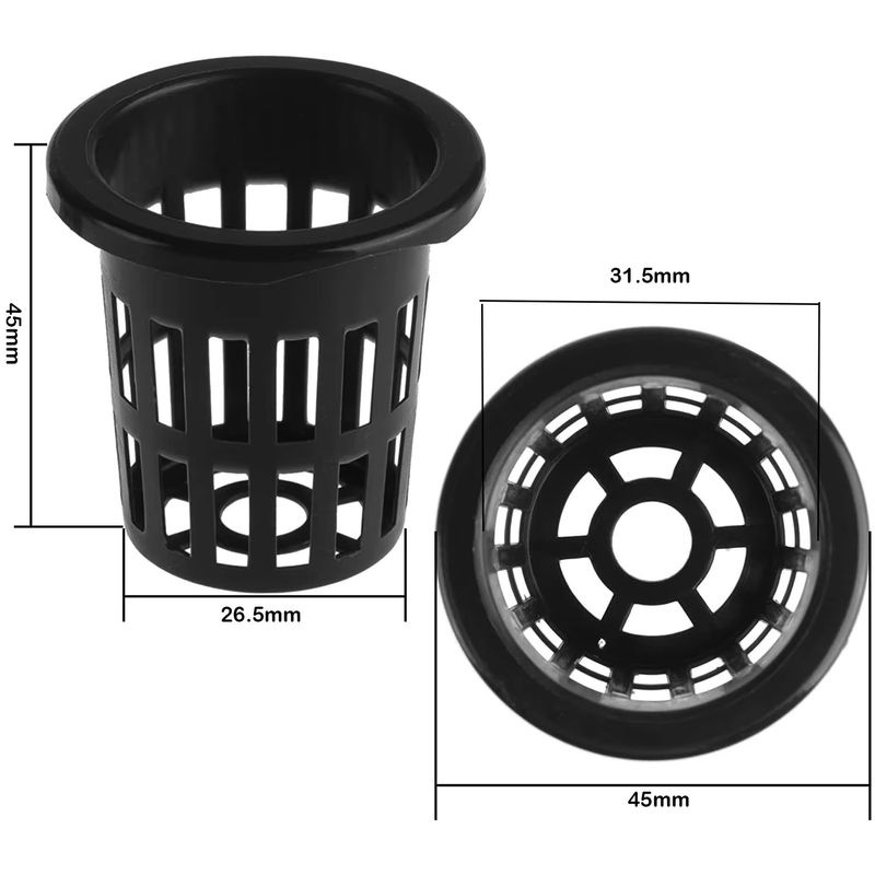 100er Pack Netzbecher mit breitem Rand für Hydrokultur, Aquaponik und Orchideen, Durchmesser: 4,5 cm - Bild 4