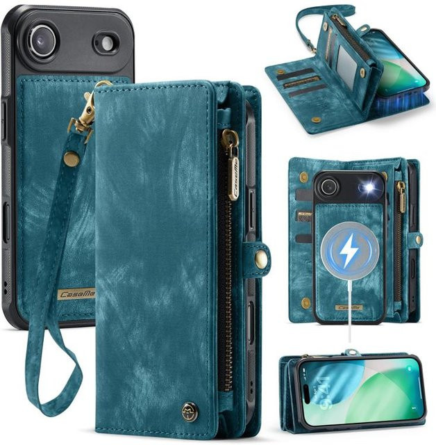 CaseMe 008 Multifunktionale abnehmbare Leder Handyhülle für iPhone Air in Blau - Bild 1