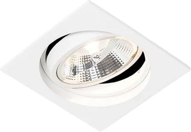 QAZQA Modernes Versenktes Spotlicht Chuck 111 in Weiß, verstellbar und dimmbar, aus Aluminium mit GU10 Fassung - Bild 1
