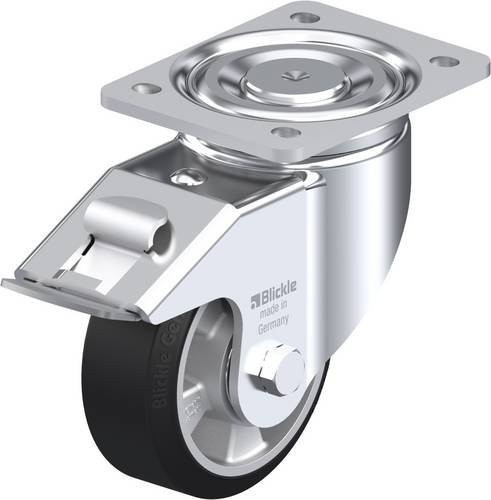 Blickle Lenkrolle LH-ALEV 127K-FI mit Feststeller aus Stahl und Aluminium in Silber und Schwarz, Rad-Durchmesser: 125 mm, Tragfähigkeit: 300 kg - Bild 1