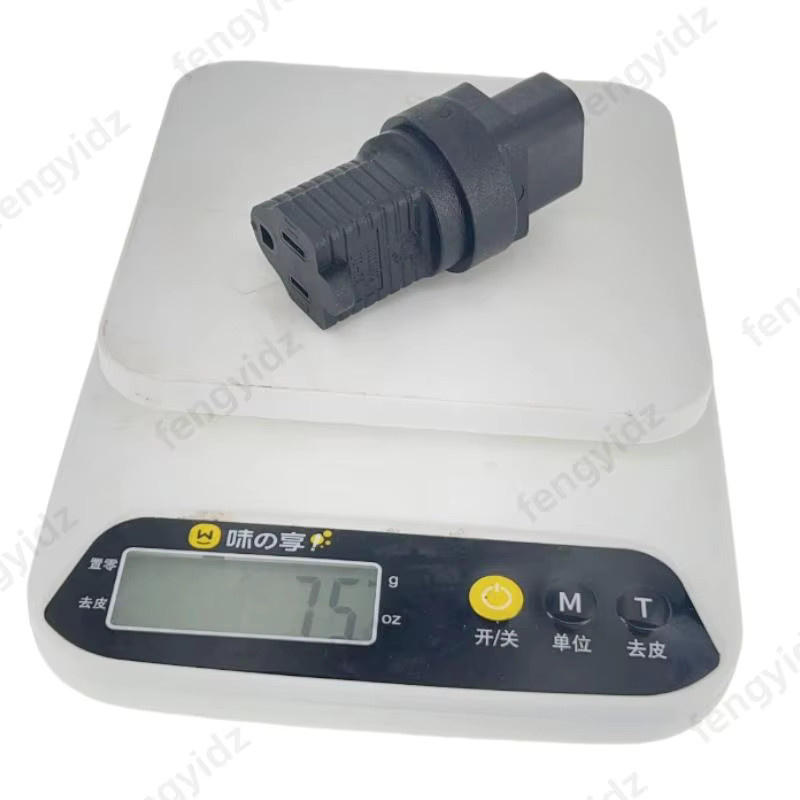 Fengyidz Reise-Netzteil Adapter von NEMA 5-15R Buchse auf IEC 60320-C14 Stecker, Schwarz - Bild 3