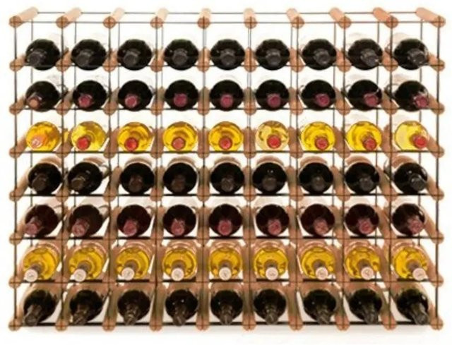 PROREGAL Modulares Weinregal Vinotega Mod Metal aus massivem Kiefernholz, Braun geölt, H x B x T: 72,5 x 92,5 x 24,5 cm - Bild 1