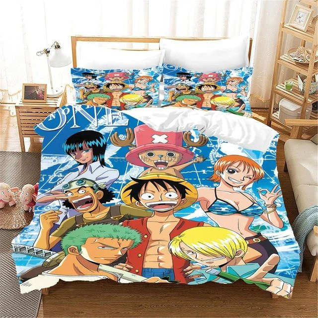 ONE PIECE Bettwäsche-Set mit Anime-Motiv für Kinder und Teenager, Multicolor, B/H: 140 x 210 cm - Bild 1