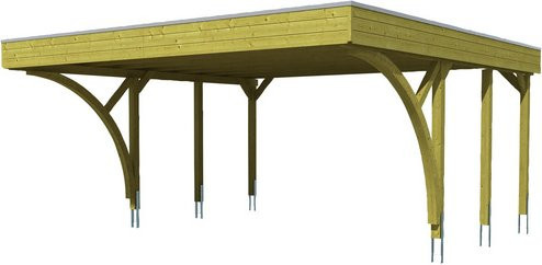 SKANHOLZ Carport Friesland Set 8 in Braun, B/T: 557 x 555 cm, Firsthöhe: 254 cm, imprägniert - Bild 1