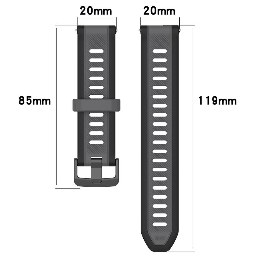 Silikonarmband für Garmin Forerunner 165 Venu 3/2, Schwarz - Bild 4