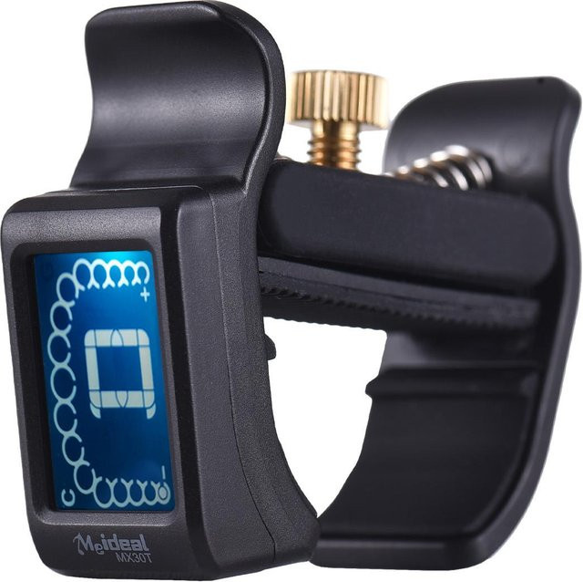 Meideal 2-in-1 Gitarrentuner und Saitenbruch-Präventionsgerät als Clip-On für chromatische Instrumente in Schwarz - Bild 1