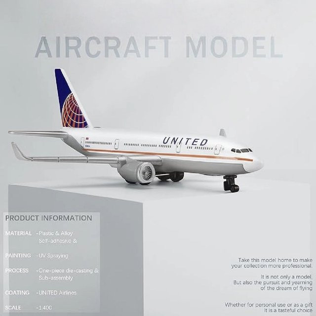 ZOCO United Airlines 747 B747 Flugzeugmodell, Druckgussmetall, 1:400 - Bild 1