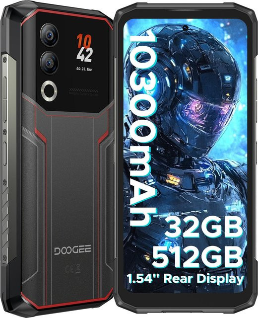DOOGEE Blade20 Ultra Robustes Smartphone in Rot mit 512 GB Speicher, 10300 mAh Akku, 50 MP Kamera, 6,6 Zoll HD+ Display und NFC - Bild 1