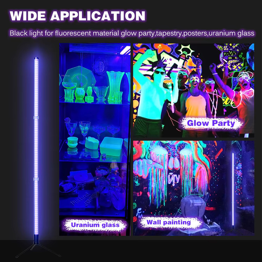 TRANYTON UV-LED Schwarzlichtleiste mit USB-Stecker, 395 nm für Party und Bühnenbeleuchtung, Schwarz - Bild 4