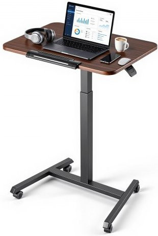 VEVOR Höhenverstellbarer Schreibtisch mit neigbarer MDF-Tischplatte und Metallgestell für Homeoffice und Büro, B: 65 cm, T: 48 cm, H: 76-110,2 cm - Bild 1