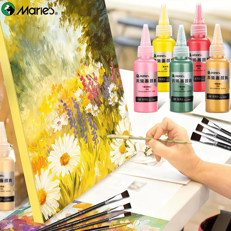 Marie's Metallic-Acrylfarben in Gelb, 6er-Set, 50 ml pro Flasche, Perlglanz-Farben für Basteln und DIY - Bild 5