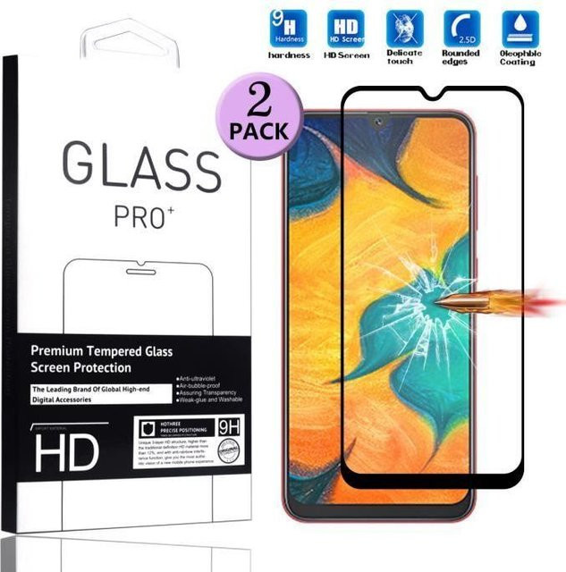 Samsung Galaxy A30 Schutzfolie aus gehärtetem Glas, transparente Vollabdeckung, 2 Stück - Bild 1