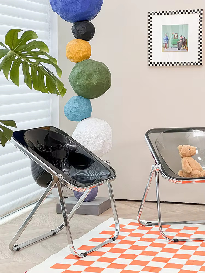 DUTRIEUX Klapphocker im Mittelalter-Design aus Metall für Café, Restaurant und Esszimmer in Schwarz oder Weiß - Bild 1