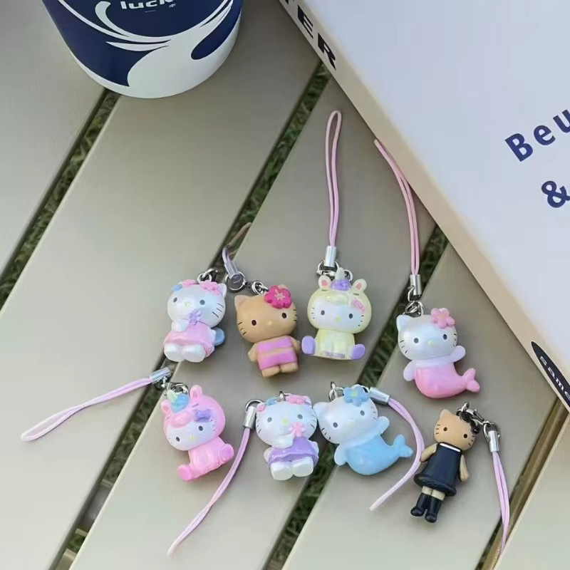 Sanrio KT Cat Fantasy Meerjungfrauen-Handykette, Mini-Puppe, Schlüsselanhänger - Bild 3