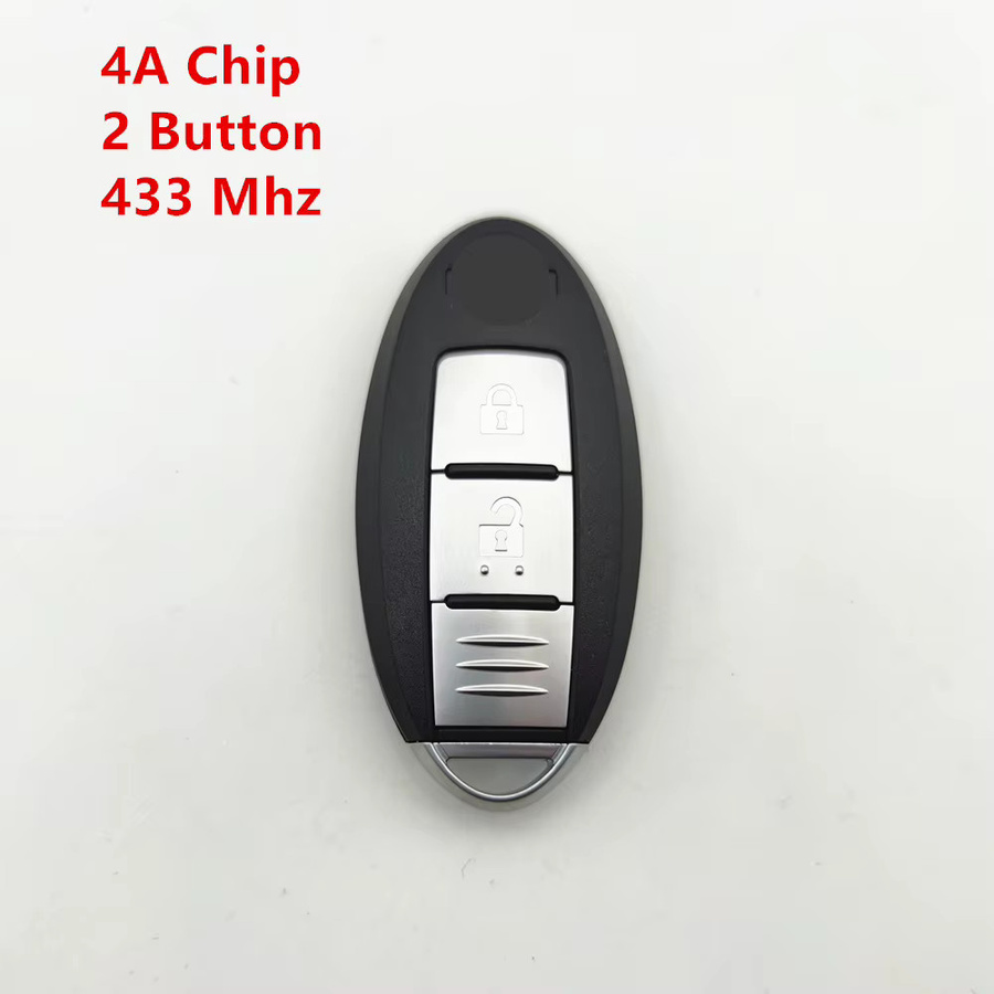 Smart Remote Auto Schlüsselanhänger mit 2/3 Tasten und 433 MHz 4A Chip für Nissan X-Trail und Qashqai, Farbe: Schwarz - Bild 1