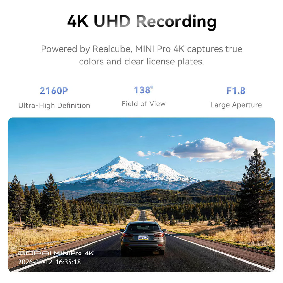DDPAI MINI Pro 4K Dashcam mit WDR, ADAS und Nachtsicht in Schwarz - Bild 2