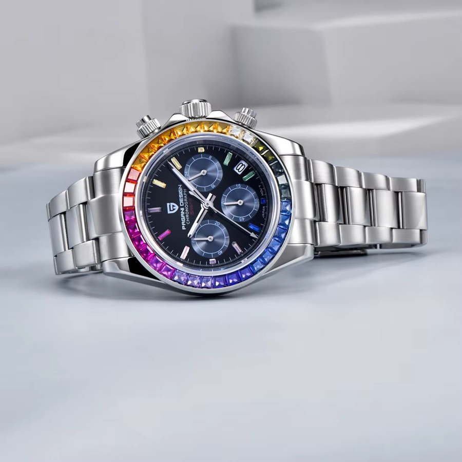 PAGANI DESIGN Chronograph, Quarz, Edelstahl, Diamant, Herren - Bild 2