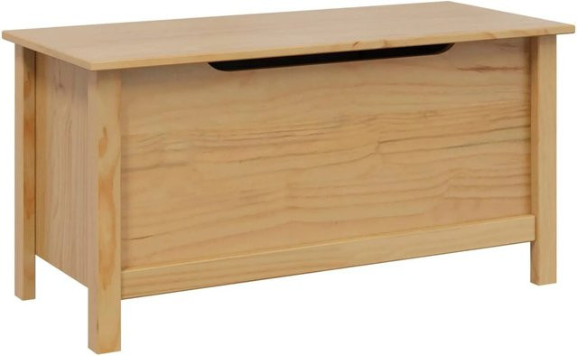 vidaXL Aufbewahrungsbox Hill aus Kiefernholz in Honigbraun, B/T/H: 90 x 40 x 45 cm - Bild 1