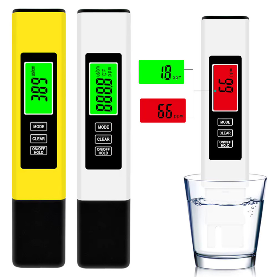 APWIKOGER 4-in-1 Digitaler Wassertester Gelb: EC-Messgerät und Temperaturmessgerät für die Wasserqualität von Pools, Trinkwasser und Aquarien (0-9990 PPM) - Bild 5