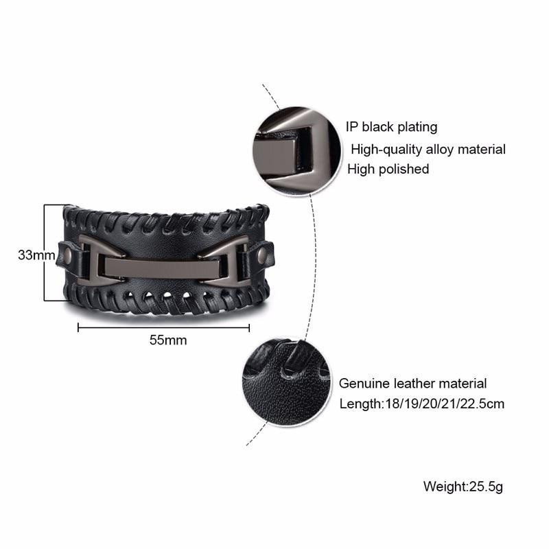 Nakahara Armband, Leder, geflochten, Schwarz, Herren - Bild 5