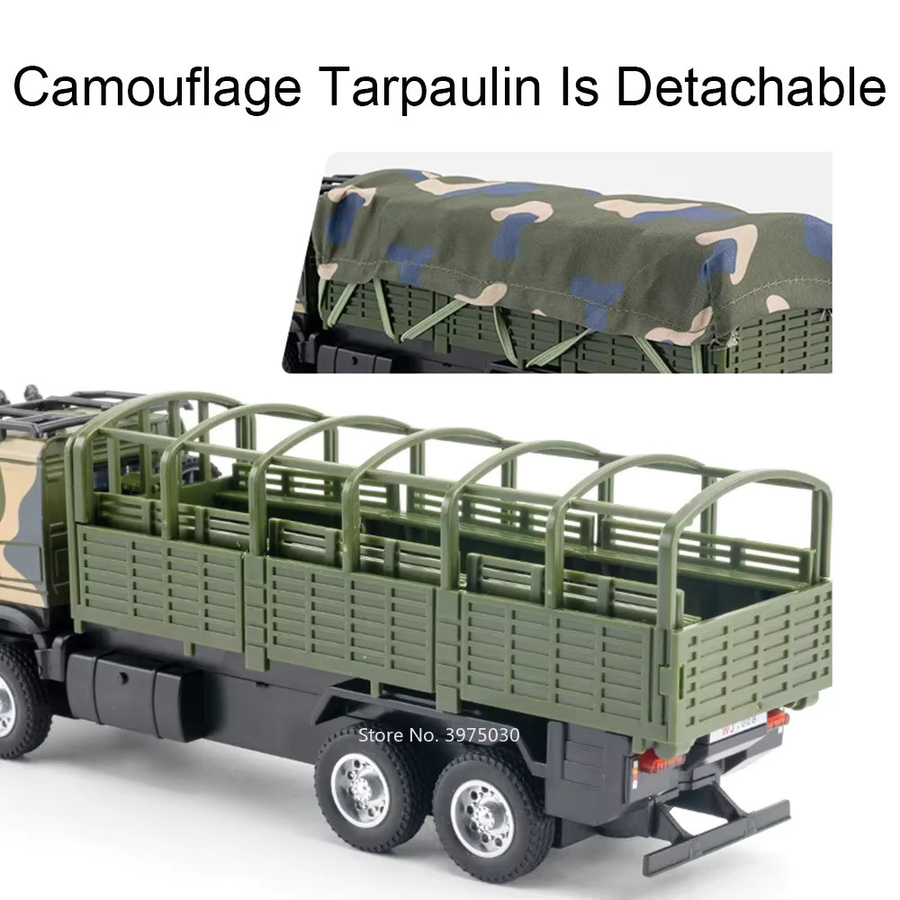YBC YIBAICHENG Militär-Transportwagen, Spielzeugauto-Modell, 1:35, mit Licht und Ton - Bild 5