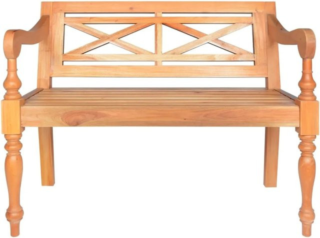 vidaXL Batavia Sitzbank aus Mahagoni Massivholz in Hellbraun, Breite: 98 cm - Bild 1