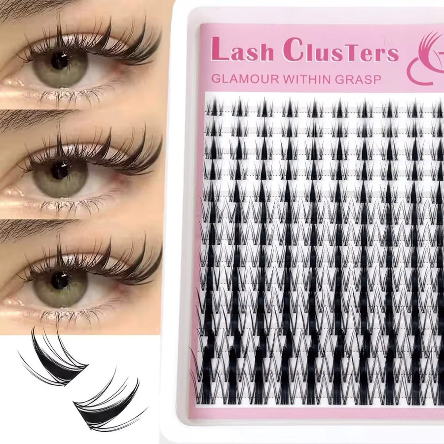 LIMEIKAI Wimpern-Cluster Hasenform, Black, Unisex, 9–16 mm - Bild 3