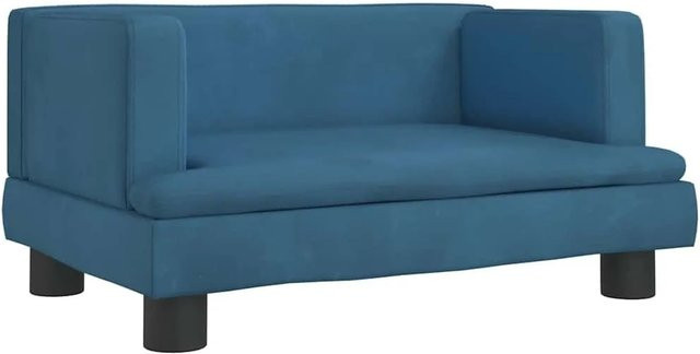 vidaXL Hundebett aus Samt in Blau, B/T/H: 60 x 40 x 30 cm - Bild 1