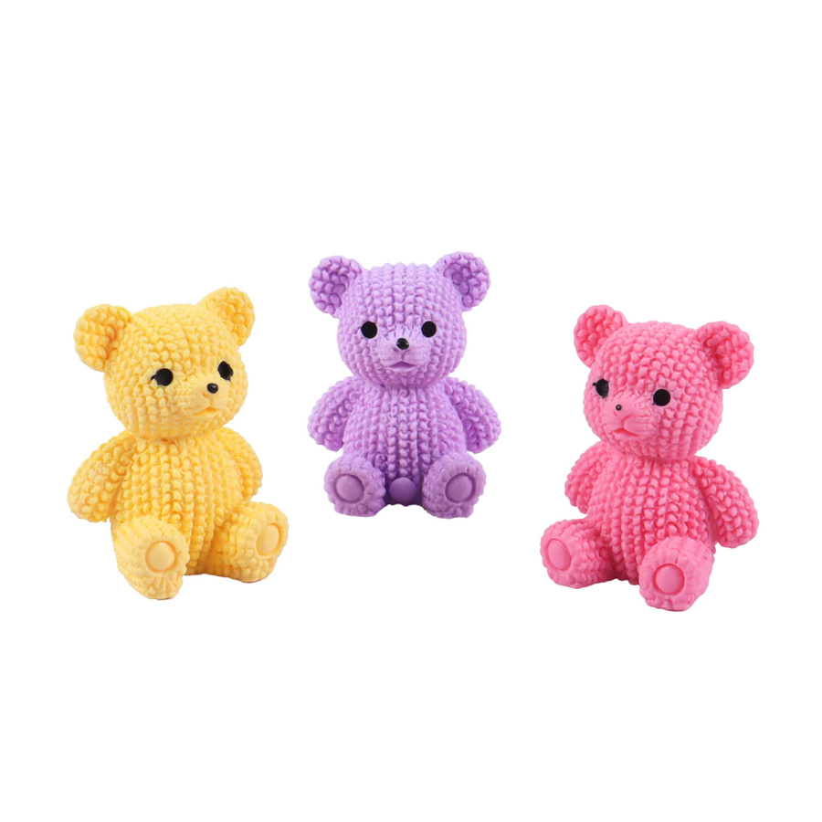 3 Stück DUTRIEUX Cartoon-Bären-Anhänger aus Kunststoff in Braun als 3D-DIY-Mini-Figuren zum Basteln und Dekorieren - Bild 3