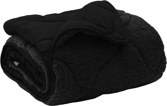 vidaXL Ganzjahresbettdecke aus Mikrofaser in Schwarz, B/H: 200 x 200 cm - Bild 1