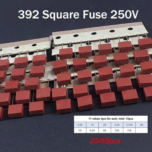 Quadratische Sicherungen Typ 392 für LCD TV Power Boards, träge, Farbe: Rot - Bild 1