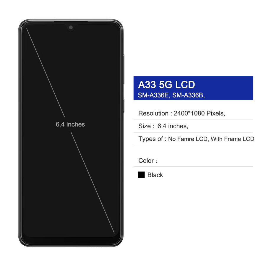 Samsung Galaxy A33 5G LCD Display mit Touchscreen Digitizer Montage in Schwarz für A336E A336B A336E/DS Ersatzbildschirm - Bild 2