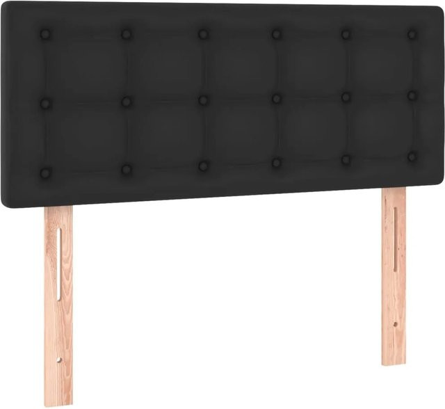 vidaXL LED Kopfteil in Schwarz aus Kunstleder mit integrierter Beleuchtung und USB-Ladeanschluss, B/H: 80 x 78/88 cm, Tiefe: 5 cm - Bild 1
