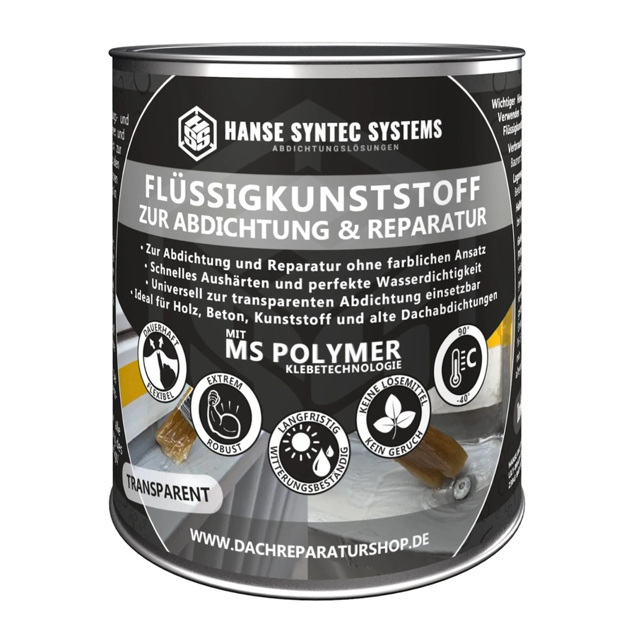 HSS Flüssigkunststoff MS-Polymer als wasserdichte Flüssigmembran, Transparent, 250 g - Bild 2