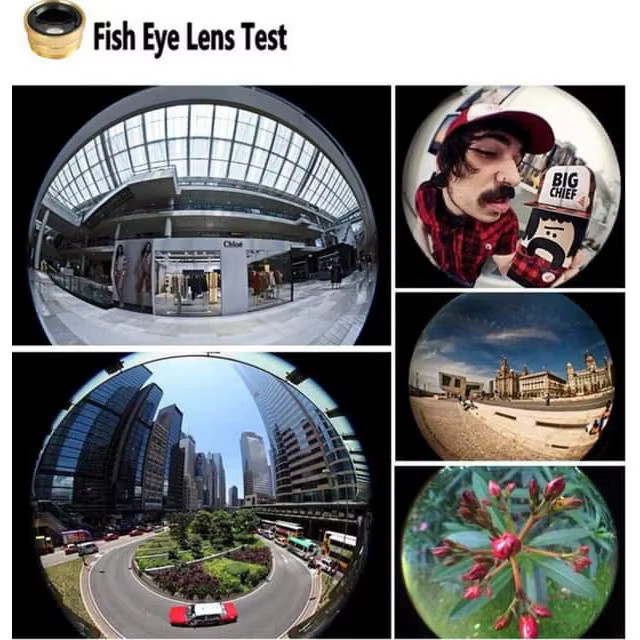 3-in-1 Fisheye Weitwinkel und Mikro Kamera-Objektiv-Set mit Telefonclips in Schwarz für iPhone, Samsung, Xiaomi und Redmi - Bild 5