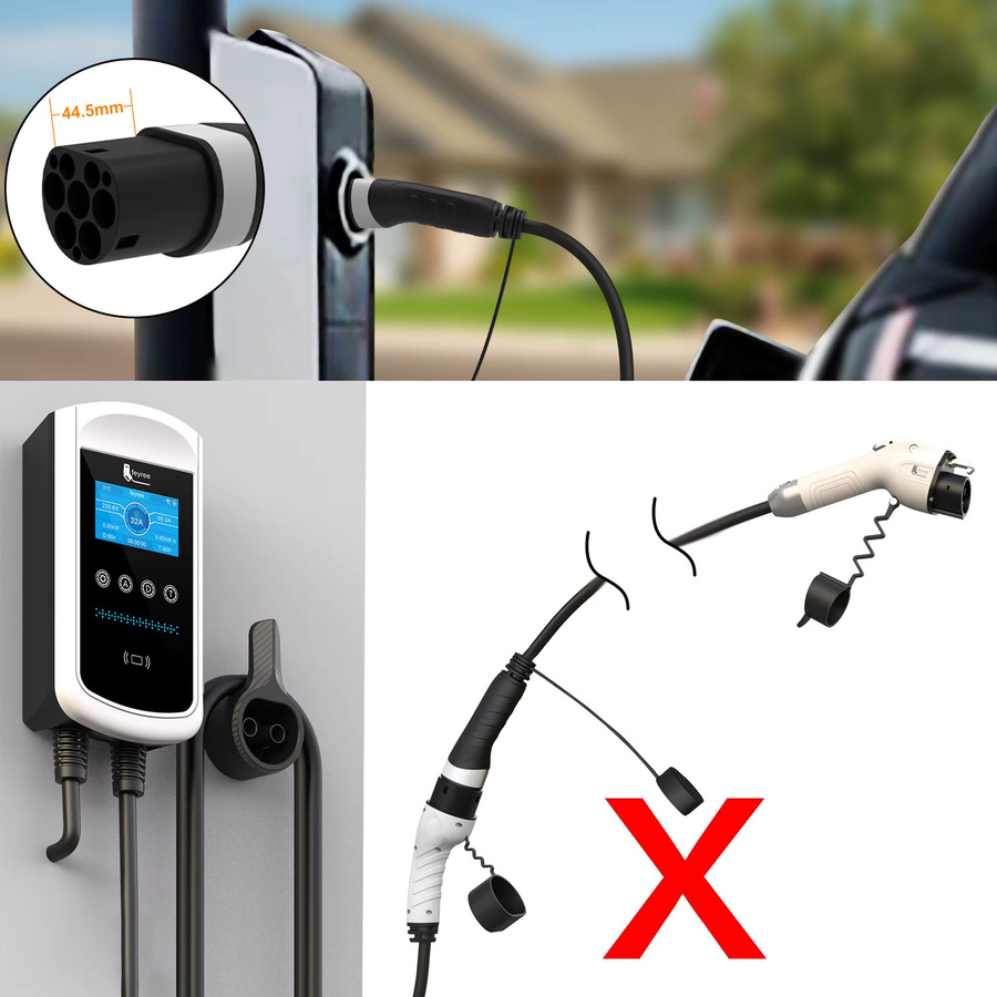 Feyree EV-Ladekabel Typ1 auf Typ2 für Elektroautos, 7KW 32A 1-phasig, 5m Länge - Bild 5