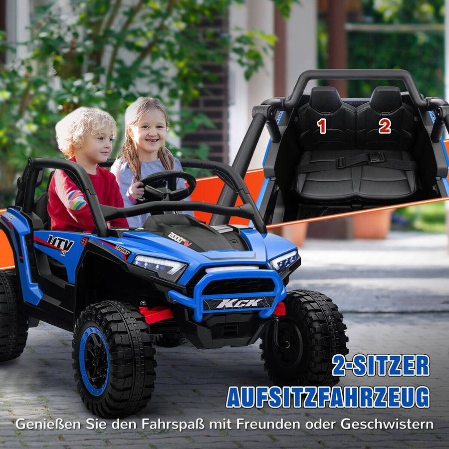 AIYAPLAY Kinder-Elektroauto Geländewagen mit Licht und Sound Blau - Bild 6