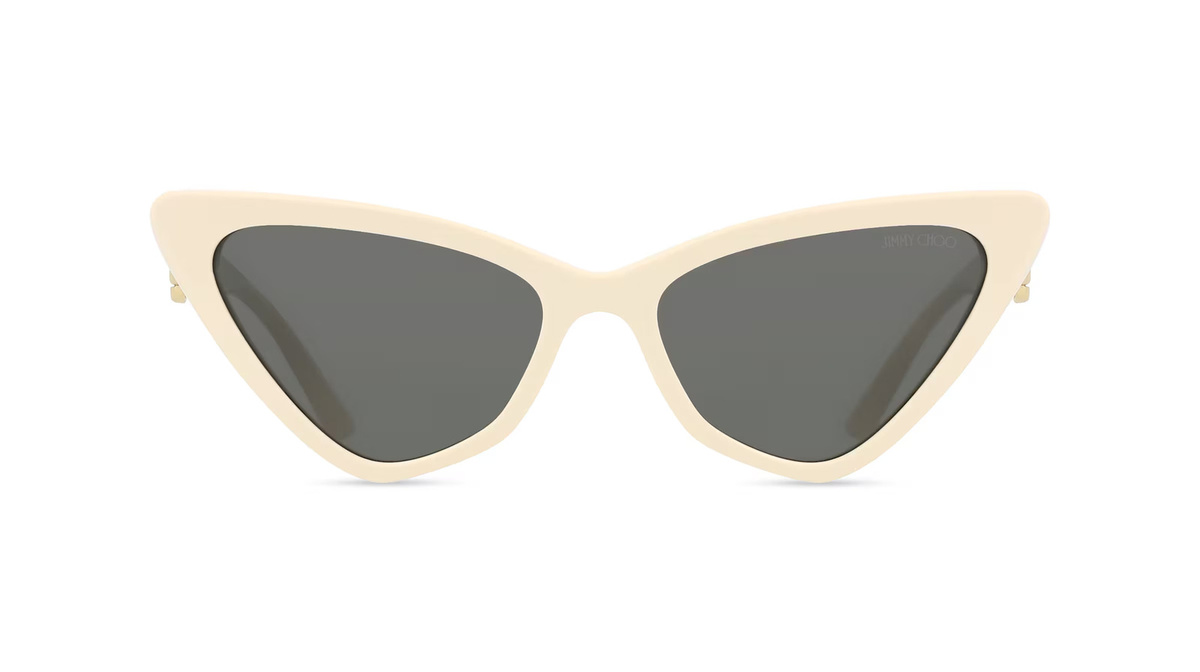 Jimmy Choo 0JC5008 Sonnenbrille Cat Eye, Vollrand, Acetat, weiß, grau, Damen - Bild 1