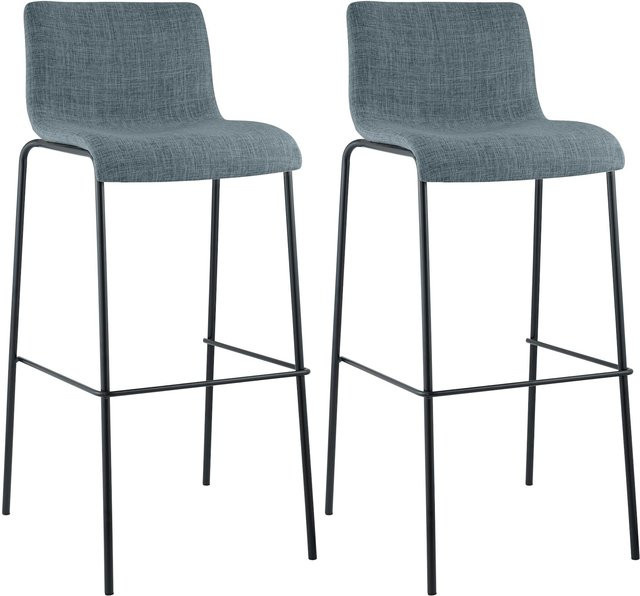 CLP Barhocker 2er Set Hover mit Lehnen, stapelbare Barstühle mit Stoffbezug und Metallgestell, bis 150 kg belastbar - Bild 1