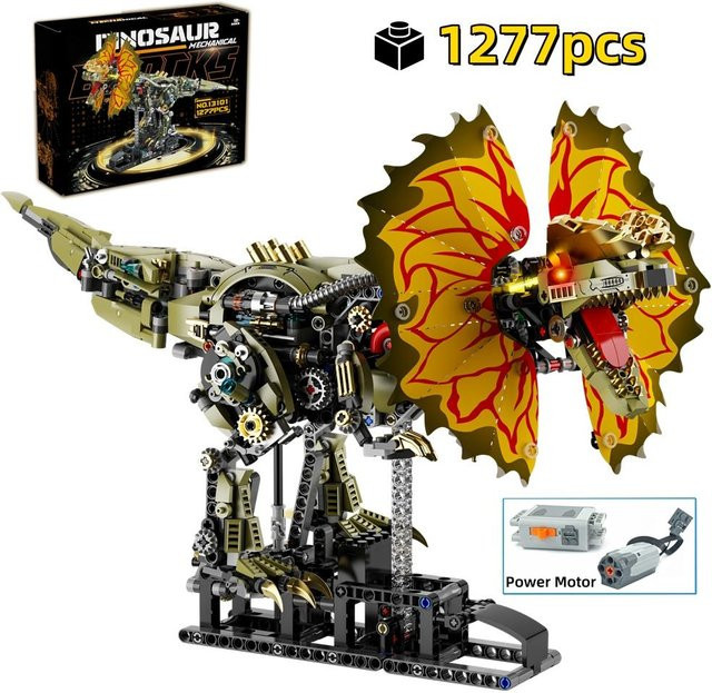 Discover Intime Dilophosaurus Mechanischer Dinosaurier, Bausteine, 1277 Teile, ab 6 Jahren - Bild 1