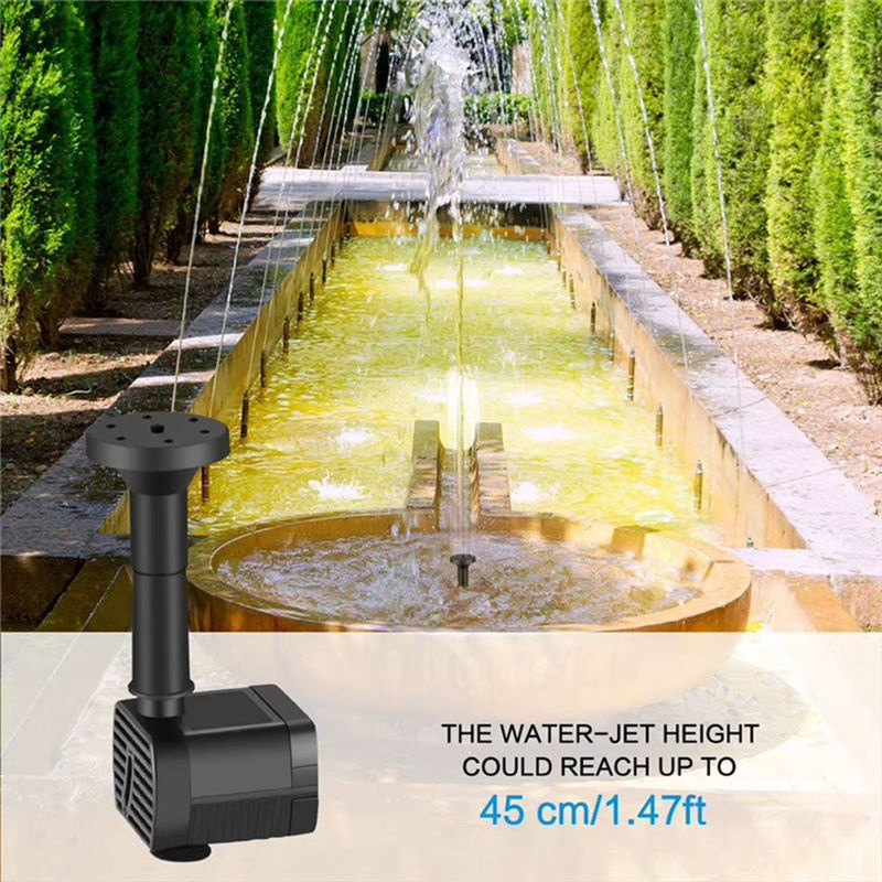 Alloet Solarbetriebene Brunnen-Wasserpumpe mit 6 Düsen und Solarpanel für Außenbereiche, 1,2 W - Bild 2