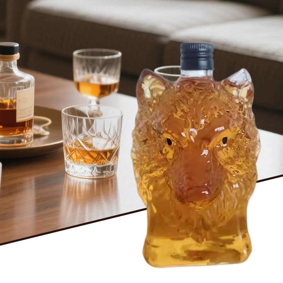 Wolf Art Glaskaraffe in Wolfskopf-Design, transparent - Bild 2