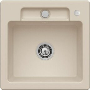 Villeroy & Boch Spüle Siluet 50 S in Beige mit Ablagegarnitur, Exzenter und CeramicPlus Beschichtung - Bild 1
