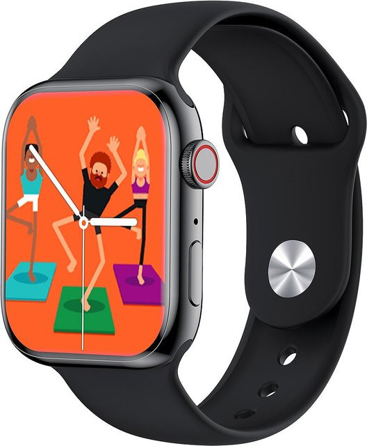 YurKem Smart Watch IOW Serie 7 mit NFC, GPS und Bluetooth für Anrufe, Sport Tracker mit Herzfrequenzüberwachung, Schwarz, Unisex - Bild 1