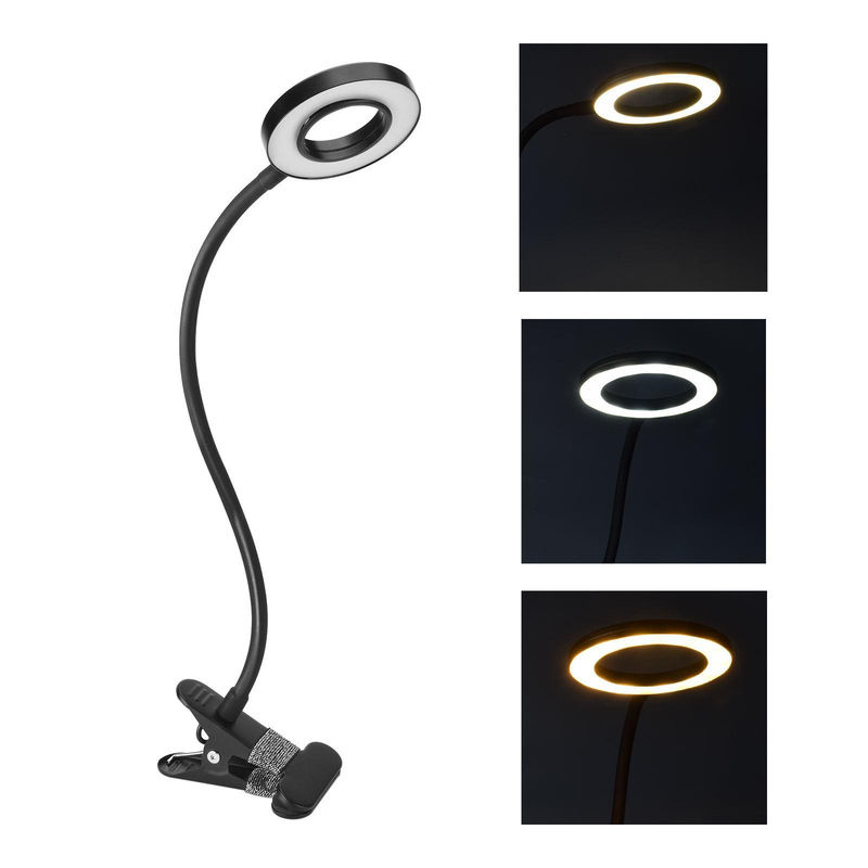 Igeteck Clip-on LED Schreibtischlampe in Schwarz, dimmbar und verstellbar für Tattoo, Nagelkunst, Make-up und zum Lesen - Bild 3
