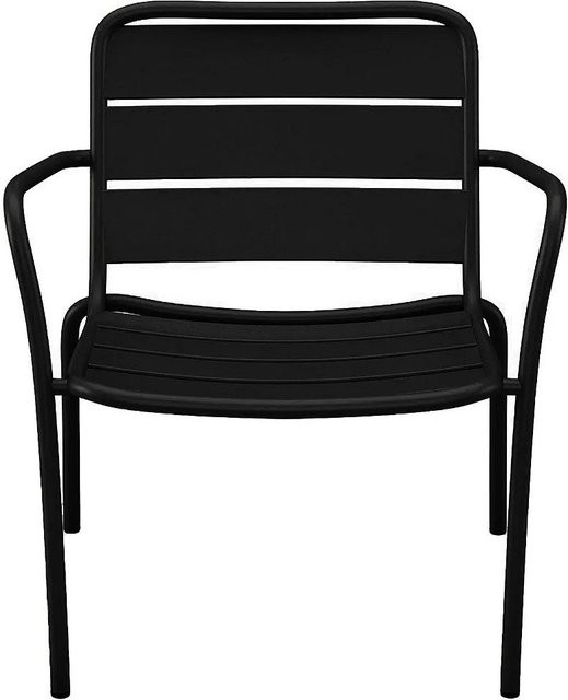 Vente-unique Gartensessel Mirmande aus Metall in Schwarz mit Armlehnen, Breite: 60 cm, Tiefe: 60 cm, Höhe: 100 cm - Bild 1