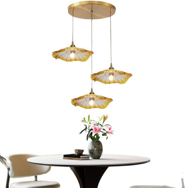 Ramalho Pendelleuchte aus grünem Glas in Gold/Messing für Esszimmer und Küche im Vintage-Stil - Bild 1